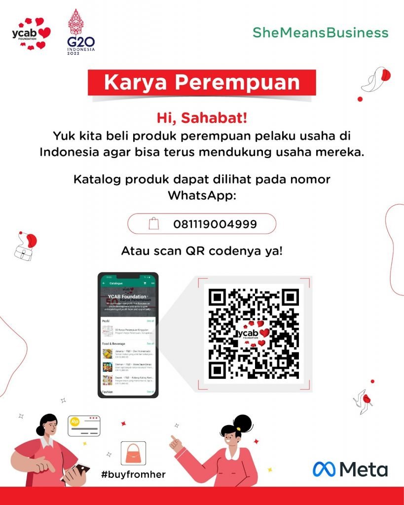 50 women business owners were selected to market their handicraft products on the Whatsapp business catalog.