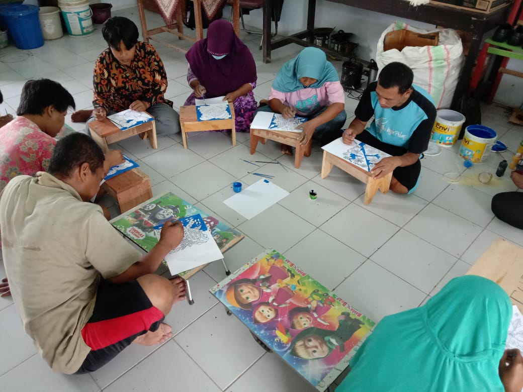 Batik making helps them with motor therapy as well as to practice focus and discipline. 